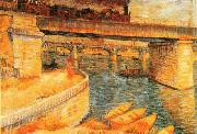 Vincent Van Gogh Bridges Across the Seine at Asnieres Spain oil painting artist